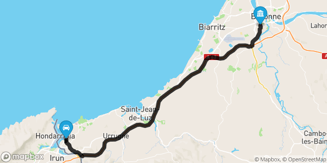 Itinéraire vers Bayonne