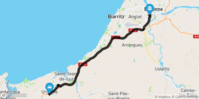 Itinéraire vers Bayonne