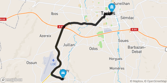 Itinéraire vers Tarbes