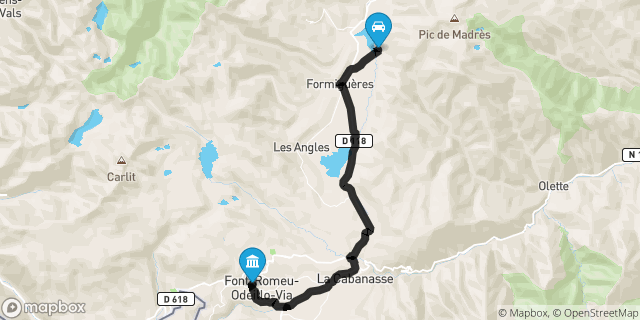 Itinéraire vers Font-Romeu-Odeillo-Via