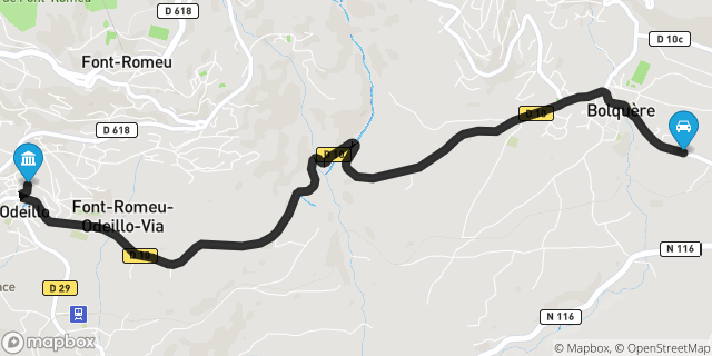 Itinéraire vers Font-Romeu-Odeillo-Via
