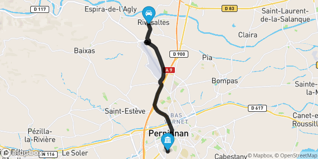 Itinéraire vers Perpignan