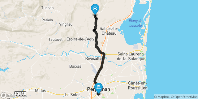 Itinéraire vers Perpignan
