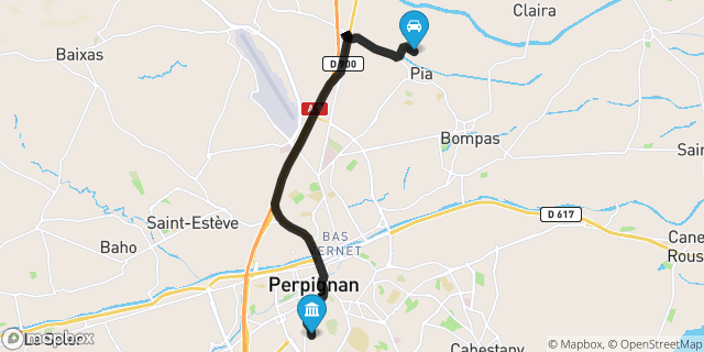 Itinéraire vers Perpignan