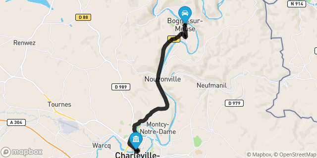 Itinéraire vers Charleville-Mézières
