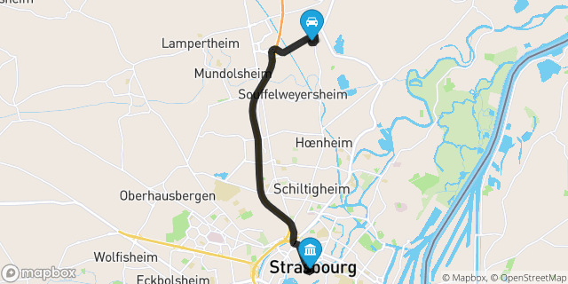 Itinéraire vers Strasbourg
