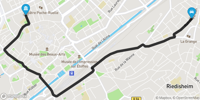 Itinéraire vers Mulhouse
