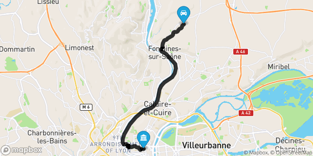 Itinéraire vers Lyon