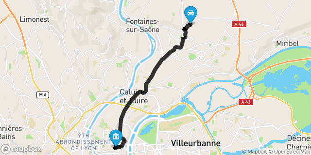 Itinéraire vers Lyon