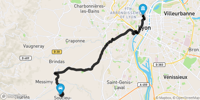 Itinéraire vers Lyon