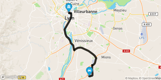 Itinéraire vers Lyon