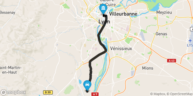 Itinéraire vers Lyon