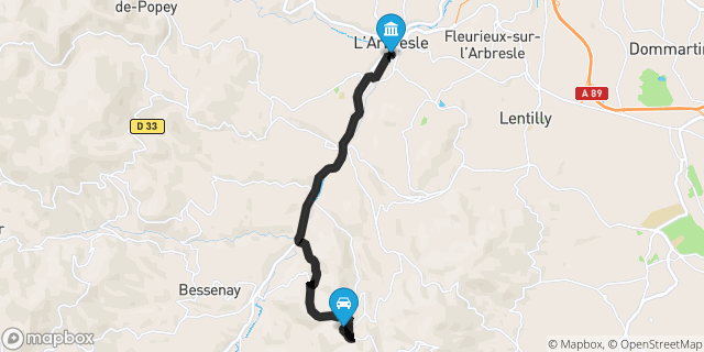 Itinéraire vers L'Arbresle