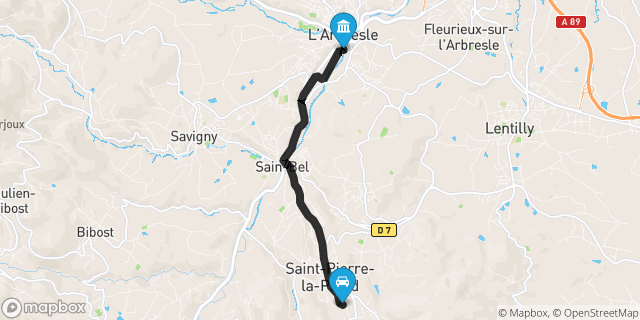 Itinéraire vers L'Arbresle