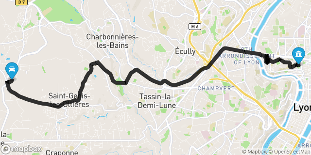 Itinéraire vers Lyon