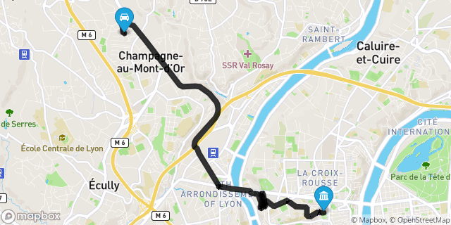Itinéraire vers Lyon