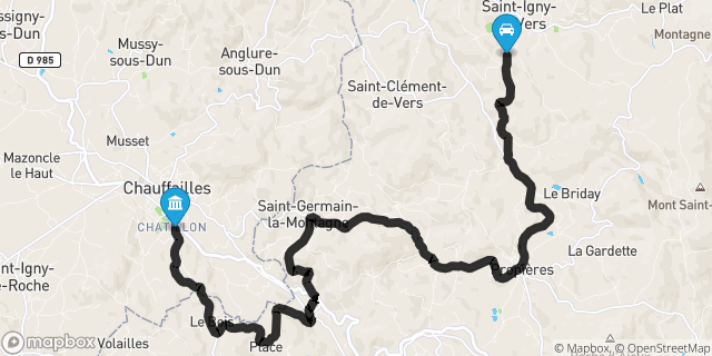 Itinéraire vers Chauffailles
