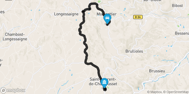 Itinéraire vers Saint-Laurent-de-Chamousset