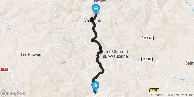 Itinéraire vers Tarare
