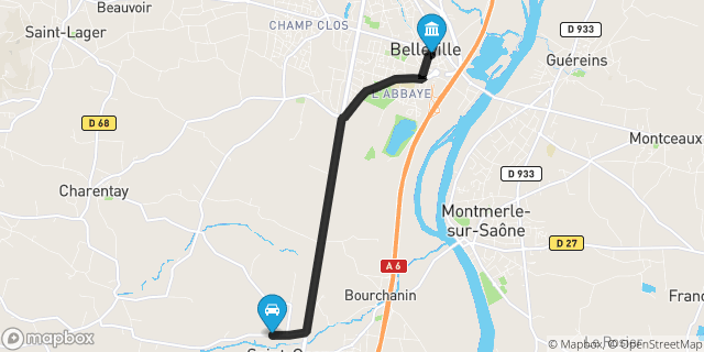 Itinéraire vers Belleville