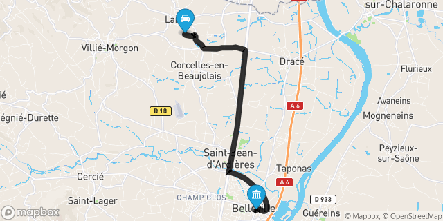 Itinéraire vers Belleville