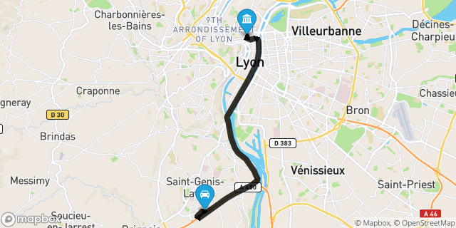 Itinéraire vers Lyon