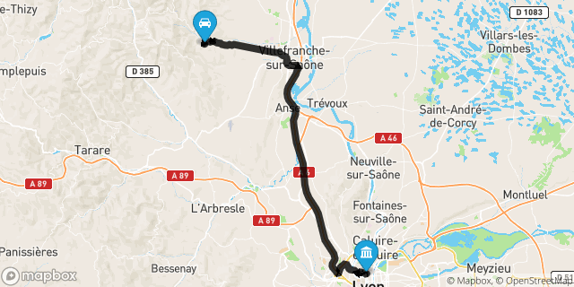 Itinéraire vers Lyon