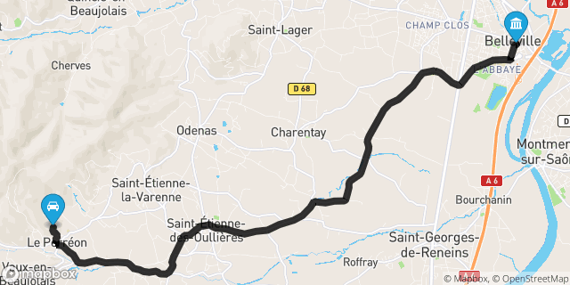 Itinéraire vers Belleville