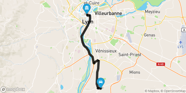Itinéraire vers Lyon