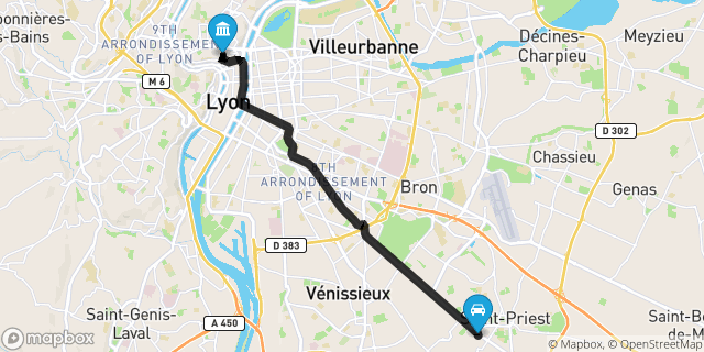 Itinéraire vers Lyon