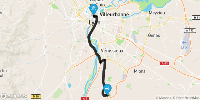 Itinéraire vers Lyon