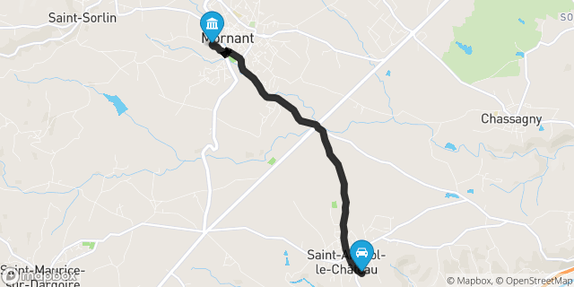 Itinéraire vers Mornant
