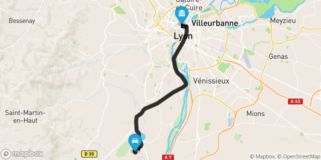 Itinéraire vers Lyon