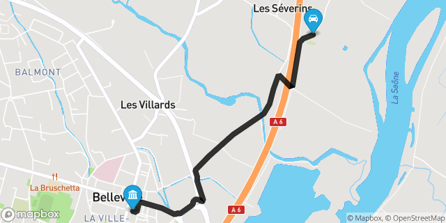 Itinéraire vers Belleville