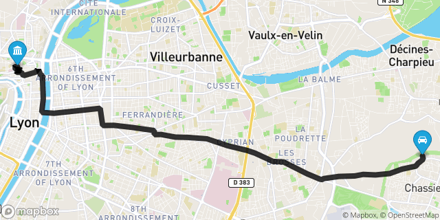 Itinéraire vers Lyon