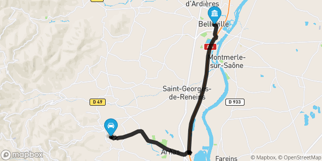 Itinéraire vers Belleville