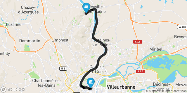 Itinéraire vers Lyon