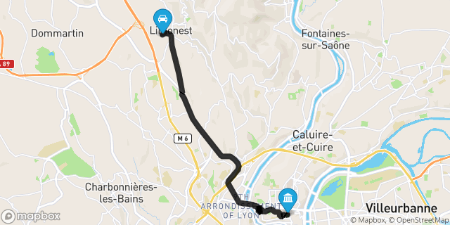 Itinéraire vers Lyon