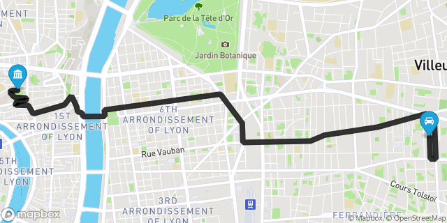 Itinéraire vers Lyon