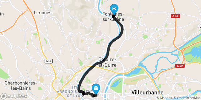 Itinéraire vers Lyon