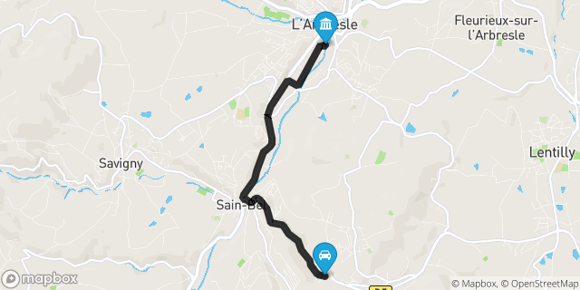 Itinéraire vers L'Arbresle
