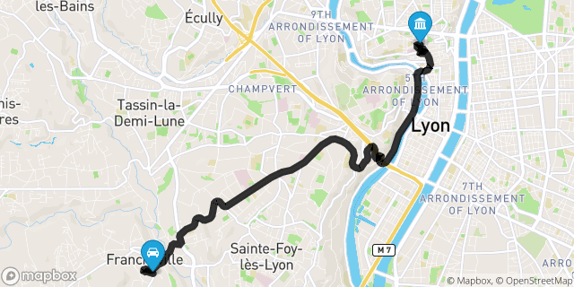 Itinéraire vers Lyon