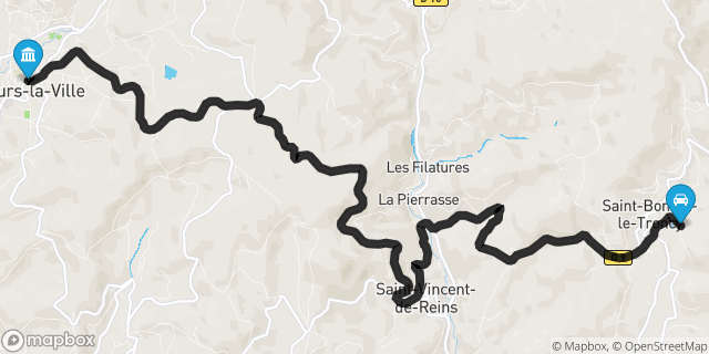 Itinéraire vers Cours-la-Ville
