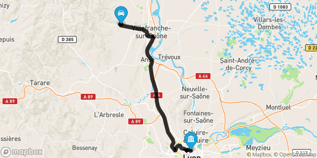 Itinéraire vers Lyon