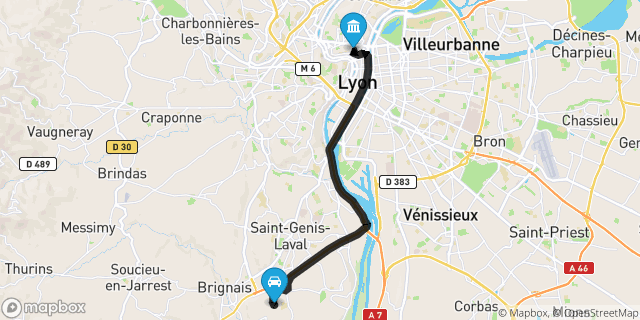 Itinéraire vers Lyon