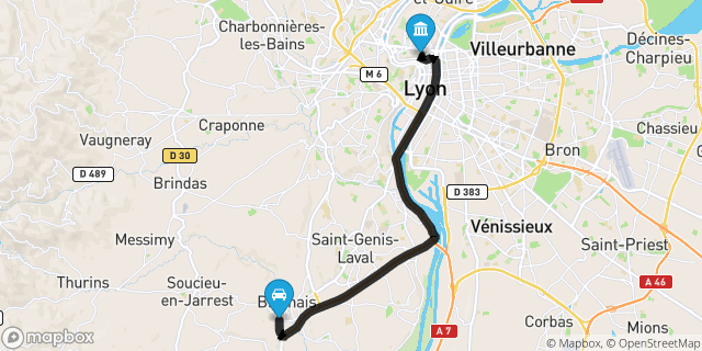 Itinéraire vers Lyon