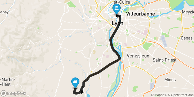 Itinéraire vers Lyon