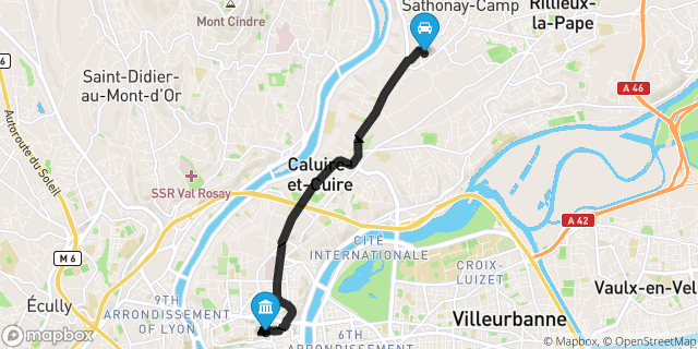 Itinéraire vers Lyon