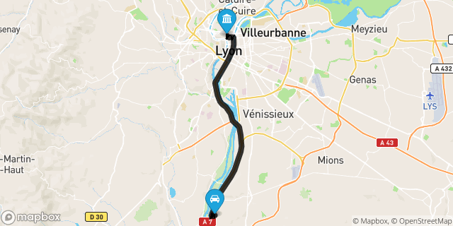 Itinéraire vers Lyon