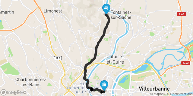 Itinéraire vers Lyon
